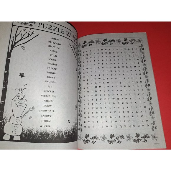 Frozen Word Search Puzzle Activity & Coloring Book For Kids Learning - Picture 2 of 5